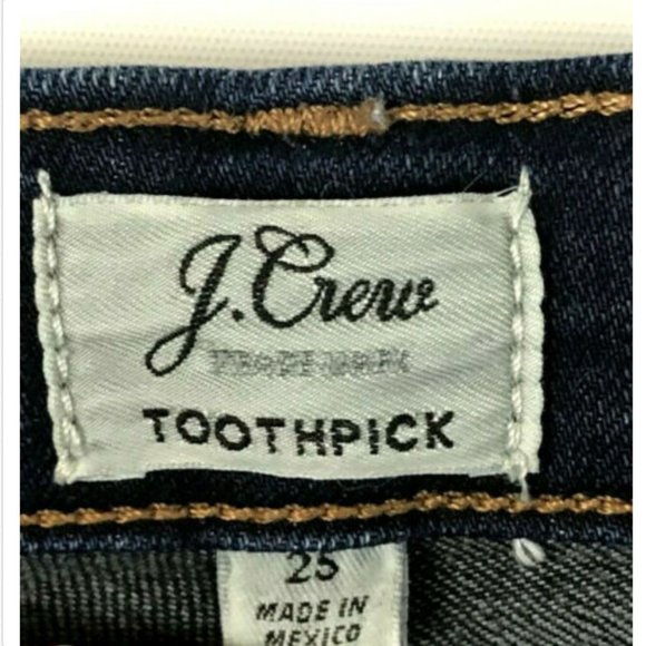 J. Crew Toothpick Dark Wash Blue Skinny Jeans - Picture 3 of 6